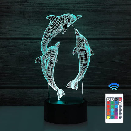 3D Night Light babies, 3D Illusion Lamp 16 Colors Change With Remote Control.