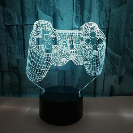 Video Game Controller Lamp Night Light 3D Illusion Game On.