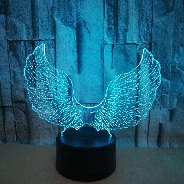 3D Angel Wing Night Light Lamp Illusion Night Ligh.
