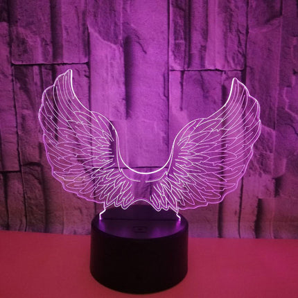 3D Angel Wing Night Light Lamp Illusion Night Ligh.