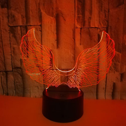 3D Angel Wing Night Light Lamp Illusion Night Ligh.