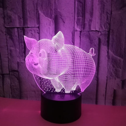 JUSCH Pig Night Light 3D Illusion Lamp Touch 7 Color Changing Bed Room Decor Girl babies Birthday Present Toys Pigs Gifts B091-1111.
