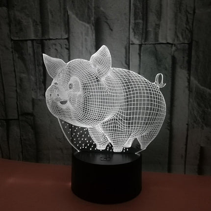 JUSCH Pig Night Light 3D Illusion Lamp Touch 7 Color Changing Bed Room Decor Girl babies Birthday Present Toys Pigs Gifts B091-1111.