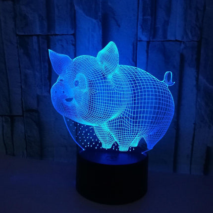 JUSCH Pig Night Light 3D Illusion Lamp Touch 7 Color Changing Bed Room Decor Girl babies Birthday Present Toys Pigs Gifts B091-1111.