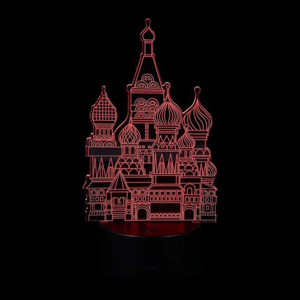 Black Table Decor 1 Set 3D Castle Night Light 3D Optical Illusion Night Lamp Decorative Bedside Light Tabletop Decoration Ornament Without Battery.