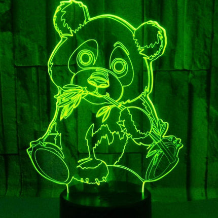 3D Panda Night Light Lamp Optical Illusion Animal Night Light 7 Color Changing Touch Switch Lamps Gift with Acrylic Flat ABS Base USB Cable Toy-Panda.