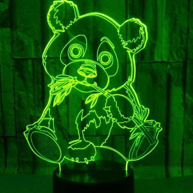 3D Panda Night Light Lamp Optical Illusion Animal Night Light 7 Color Changing Touch Switch Lamps Gift with Acrylic Flat ABS Base USB Cable Toy-Panda.