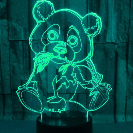 3D Panda Night Light Lamp Optical Illusion Animal Night Light 7 Color Changing Touch Switch Lamps Gift with Acrylic Flat ABS Base USB Cable Toy-Panda.
