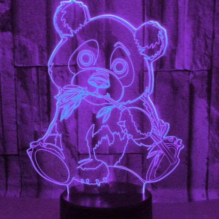 3D Panda Night Light Lamp Optical Illusion Animal Night Light 7 Color Changing Touch Switch Lamps Gift with Acrylic Flat ABS Base USB Cable Toy-Panda.