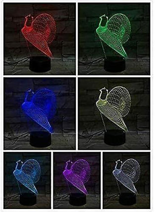 Night Light 3D Snail Night Light Led Touch Switch Decor Table Desk Optical Illusion Lamps 7 Color Changing Lights LED Bedside Desk Lamp.