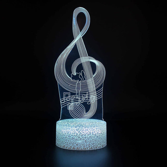 3D Optical Lamp Illusion Night Light Polyphonic Notes 3D Table Lamp babies babies Birthday Gift Creative Light Gift Stereo Vision Colorful Nightlight.