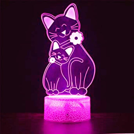 3D Cat Night Light Table Desk Optical Illusion Lamps 7 Color Changing Lights LED Table Lamp Xmas Home Love Birthday babies babies Decor Toy Gift.
