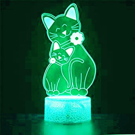 3D Cat Night Light Table Desk Optical Illusion Lamps 7 Color Changing Lights LED Table Lamp Xmas Home Love Birthday babies babies Decor Toy Gift.
