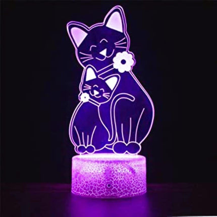 3D Cat Night Light Table Desk Optical Illusion Lamps 7 Color Changing Lights LED Table Lamp Xmas Home Love Birthday babies babies Decor Toy Gift.