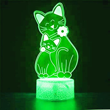 3D Cat Night Light Table Desk Optical Illusion Lamps 7 Color Changing Lights LED Table Lamp Xmas Home Love Birthday babies babies Decor Toy Gift.