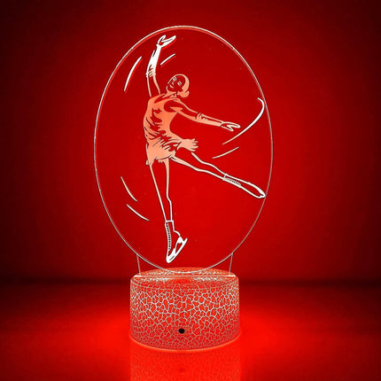 3D Ballet Gymnastics Night Light Table Desk Optical Illusion Lamps 16 Color Changing Lights LED Table Lamp Xmas Home Love Birthday babies Decor Toy Gift.
