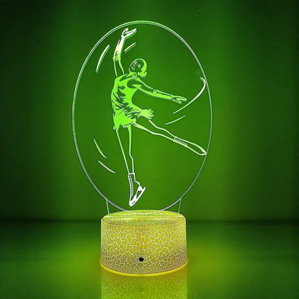 3D Ballet Gymnastics Night Light Table Desk Optical Illusion Lamps 16 Color Changing Lights LED Table Lamp Xmas Home Love Birthday babies Decor Toy Gift.
