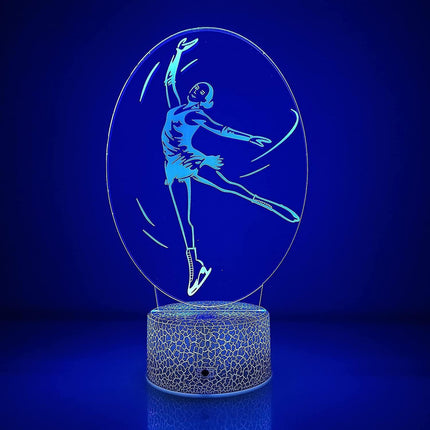 3D Ballet Gymnastics Night Light Table Desk Optical Illusion Lamps 16 Color Changing Lights LED Table Lamp Xmas Home Love Birthday babies Decor Toy Gift.