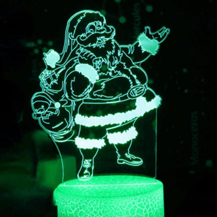 3D Santa Claus Night Light Table Desk Optical Illusion Lamps 7 Color Changing Lights LED Table Lamp Xmas Home Love Birthday babies babies Gift.