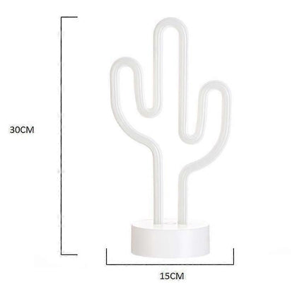 Cactus Neon Sign Night Light Lamp With Holder Base Decorative Marquee Signs Light Battery Operated Wall Decoration.