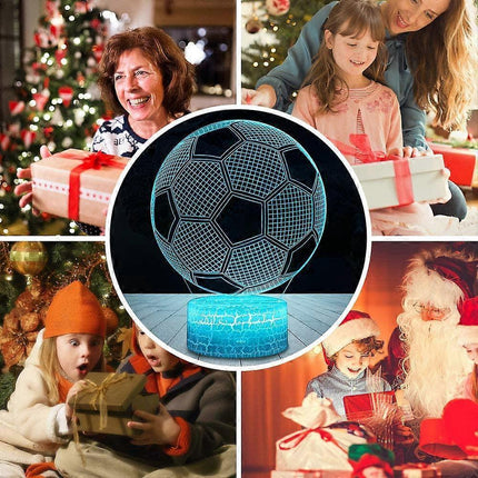 Football 3D Lamp, LED Night Light Illusion Lamps 7 Colors Changing Touch Control USB Optical Desk Lamp, Bedside Lamps for babies Christmas Birthday Best.