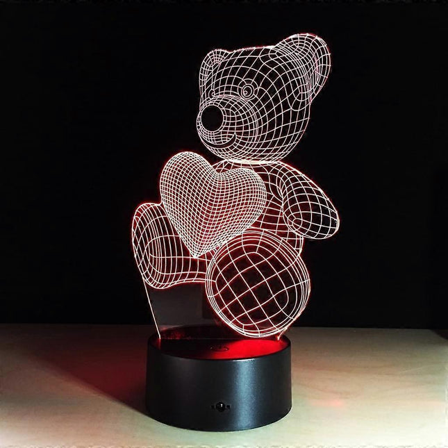 3D Optical Illusion Lamp LED 7 Colors Touch Switch Changing Night Light For Bedroom Home Decoration.