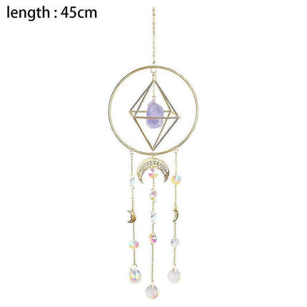 Crystal Prism - Handmade Gold Plated Suncatcher Chandelier Hanging Crystal Tracery.