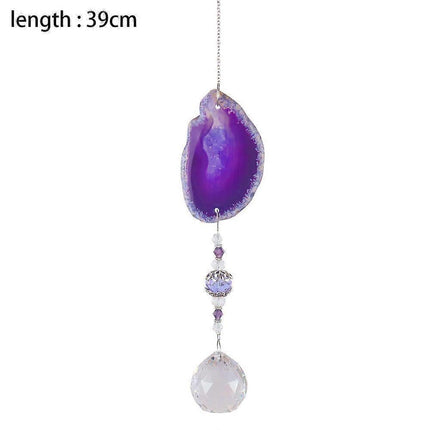Crystal Pendant - Unique and Beautiful Piece of Natural Agate 1pc Natural Agate Crystal Pendant-Purple.