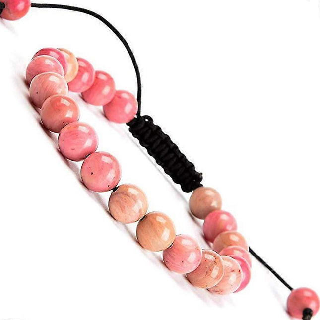 Natural Healing Crystal Gemstone Beads Unisex Adjustable Macrame Bracelets 8mm.