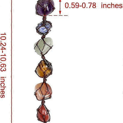 7 Chakra Gemstones Reiki Healing Crystals Hanging Ornament Home Indoor Decoration.