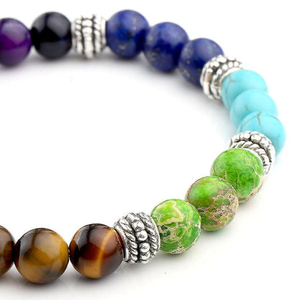 7 Chakra Crystals Gemstones Healing Beads Bracelet Women Natural Stone Yoga Reiki Balancing Mala Meditation Beaded.