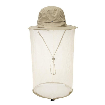 Outdoor Women Men Anti Bug Bee Mosquito Hat Head Net Sun Protection Bucket Cap-Khaki.