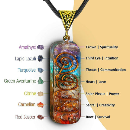 Necklace Handmade Healing Orgone Pendant Crystal Necklace Spiritual With Adjustable Cord For Men Women Positive Energy, Meditation.