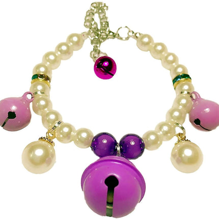 Crystal Pearls Dog Necklace Jewelry With Bling Fashion Heart Rhinestones For Pets Cats Puppy Girl Teacup Chihuahua Yorkie Clothes Costume.