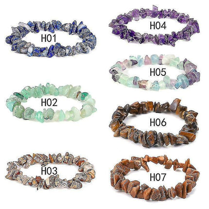Irregular Natural Crystals Chakras Stone Bracelet Beads Bracelets Yellow Crystals Clear.