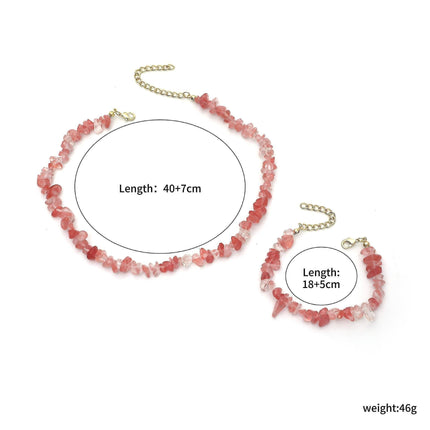 Pink Crystal Beaded Natural Stone Bracelet.