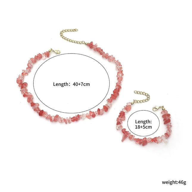 Pink Crystal Beaded Natural Stone Bracelet.