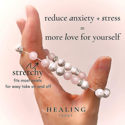 Women's Rose Quartz Bracelet Rose Quartz Crystal + White Lava Aromatherapy Crystal Stone.