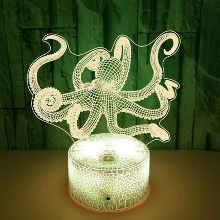 Optical Illusion 3D Squid Night Light 16 Colors Ch.