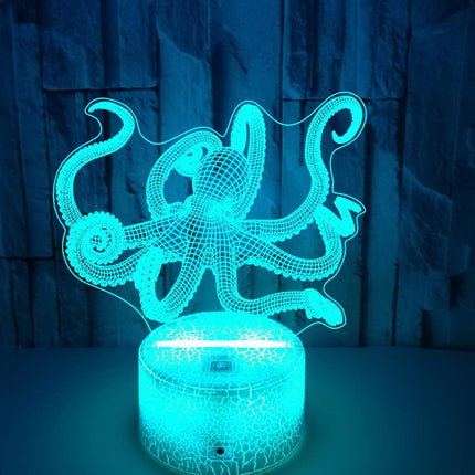 Optical Illusion 3D Squid Night Light 16 Colors Ch.
