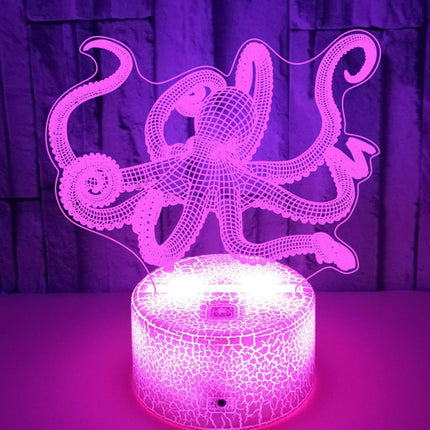 Optical Illusion 3D Squid Night Light 16 Colors Ch.
