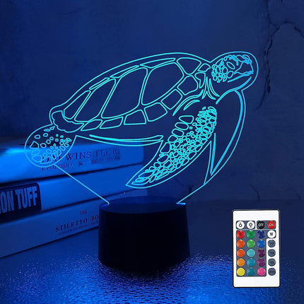 3D Turtle Night Light Optical Illusion Lamp with 1.