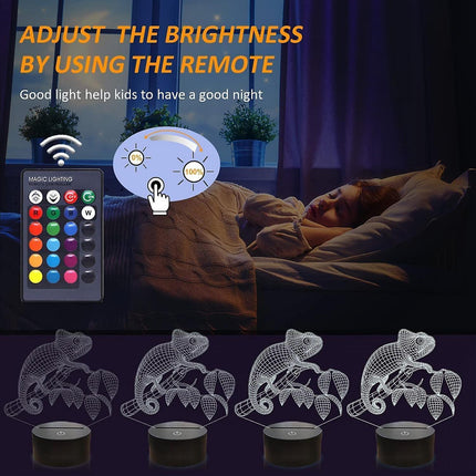 Chameleon  Animal 3D Night Light Illusion Lamp for.