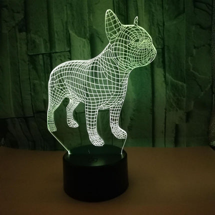 JUSCH 3D Bulldog Night Light 16 Colors Changing Optical Illusion Lamp with Remote Birthday  Valentine's Day Gift Idea for babies Boys Girls B091-182.