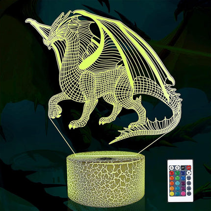 3D Dragon Lamp Night Light 3D Illusion lamp  16 Color.