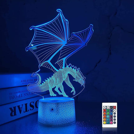 3D Dragon Lamp Night Light 3D Illusion lamp  16 Color.