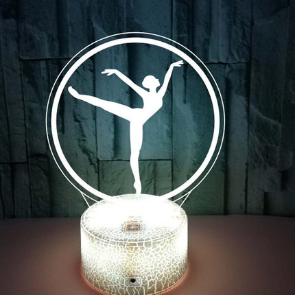 JUSCH Ballerina Night Light Colorful 3D Light with Touch Remote Control Desk Lamp 3D LED Illusion Light B091-477.