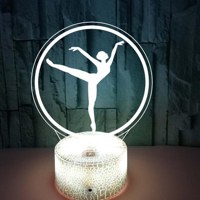 JUSCH Ballerina Night Light Colorful 3D Light with Touch Remote Control Desk Lamp 3D LED Illusion Light B091-477.