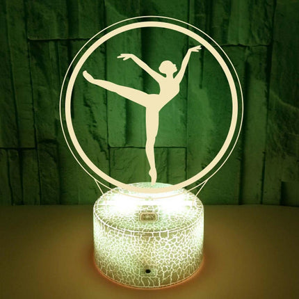 JUSCH Ballerina Night Light Colorful 3D Light with Touch Remote Control Desk Lamp 3D LED Illusion Light B091-477.