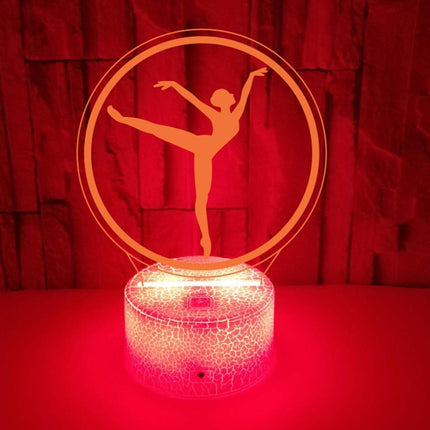 JUSCH Ballerina Night Light Colorful 3D Light with Touch Remote Control Desk Lamp 3D LED Illusion Light B091-477.